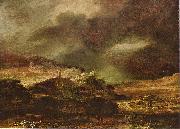 Rembrandt Peale Stadt auf einem Hogel bei sturmischem Wetter Germany oil painting artist